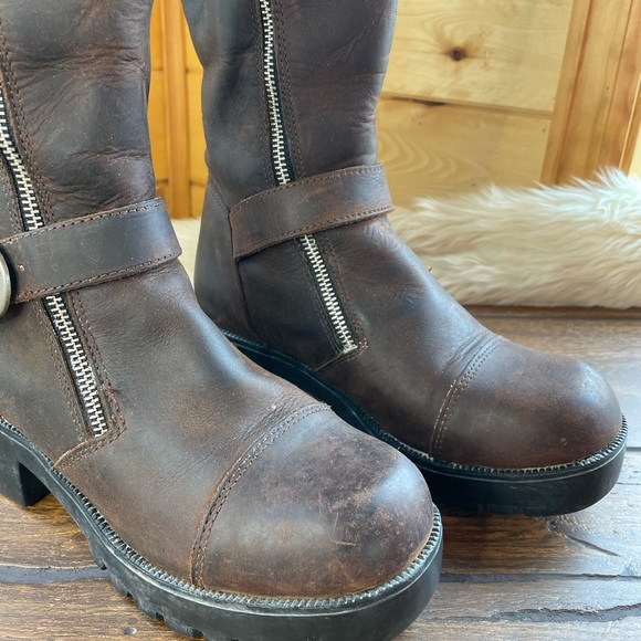 Harley-Davidson brown leather motorcycle boots - Picture 8 of 16